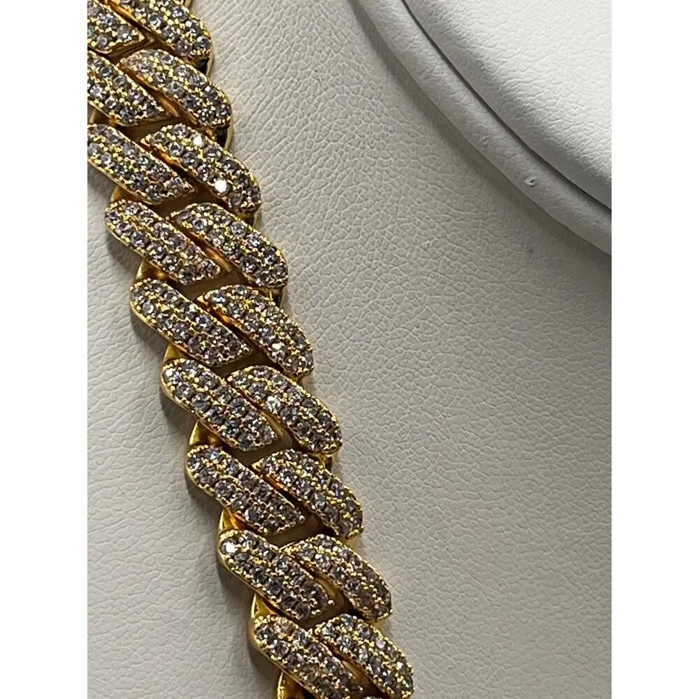 Gold Presidents Designer‎ Pres Cuban Link Cubic Zirconia 18k Gold Plated (12MM)